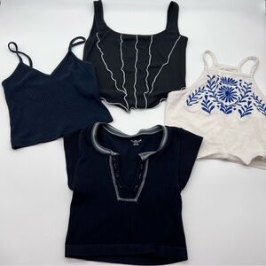 Lot of 4 Various Brands of Women's Summer Casual Crop Tops-Size XS